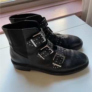 UO black studded boots